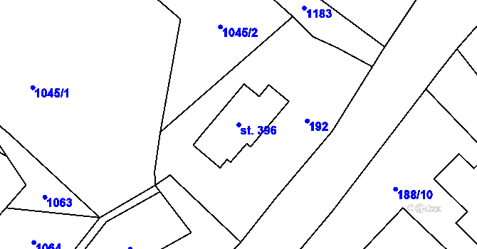 Parcela st. 396 v KÚ Kruh, Katastrální mapa