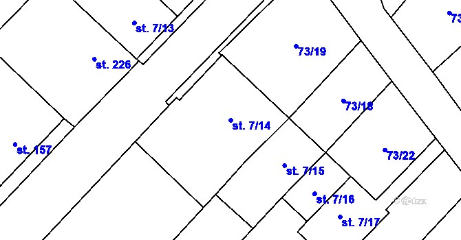 Parcela st. 7/14 v KÚ Krumsín, Katastrální mapa