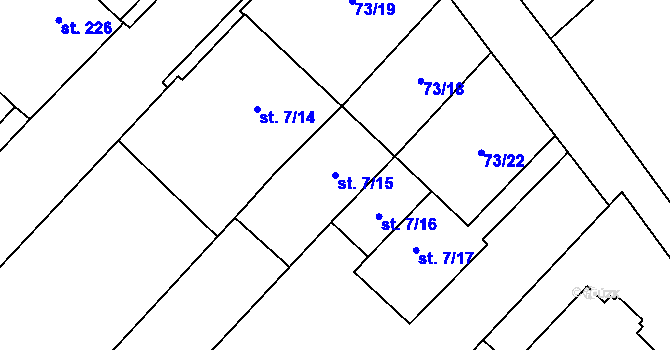 Parcela st. 7/15 v KÚ Krumsín, Katastrální mapa