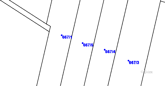Parcela st. 667/5 v KÚ Krumsín, Katastrální mapa