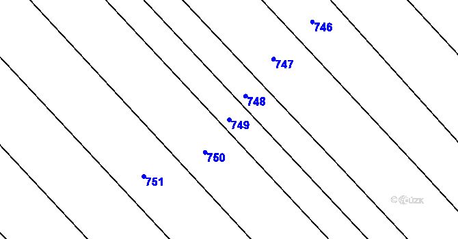 Parcela st. 749 v KÚ Krumsín, Katastrální mapa