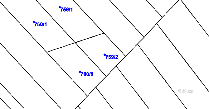 Parcela st. 759/2 v KÚ Krumsín, Katastrální mapa