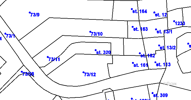 Parcela st. 320 v KÚ Krumsín, Katastrální mapa