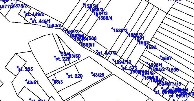 Parcela st. 547/2 v KÚ Krumvíř, Katastrální mapa