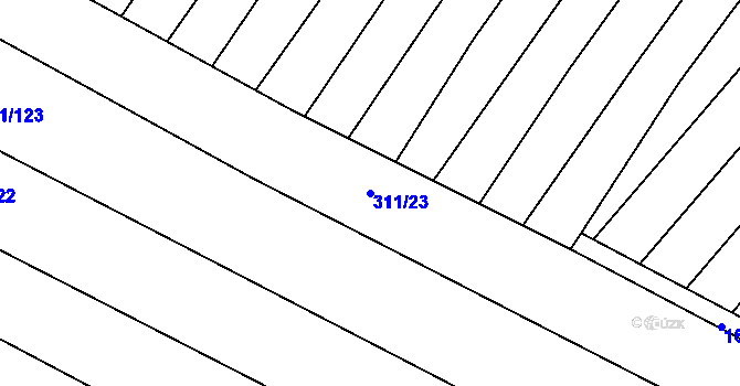 Parcela st. 311/23 v KÚ Krumvíř, Katastrální mapa