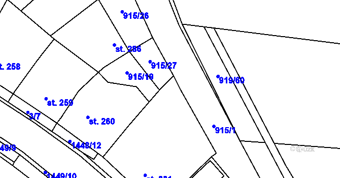 Parcela st. 915/28 v KÚ Krumvíř, Katastrální mapa