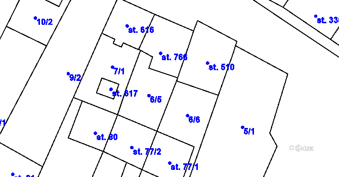 Parcela st. 6/7 v KÚ Krumvíř, Katastrální mapa