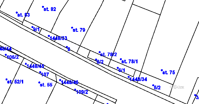 Parcela st. 78/2 v KÚ Krumvíř, Katastrální mapa