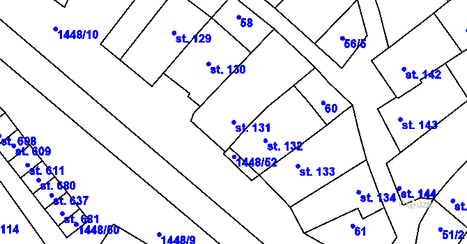 Parcela st. 131 v KÚ Krumvíř, Katastrální mapa