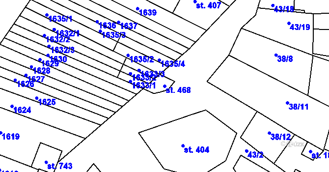 Parcela st. 468 v KÚ Krumvíř, Katastrální mapa