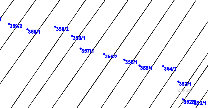 Parcela st. 356/2 v KÚ Krumvíř, Katastrální mapa