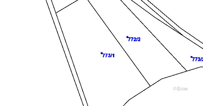 Parcela st. 773/1 v KÚ Krumvíř, Katastrální mapa