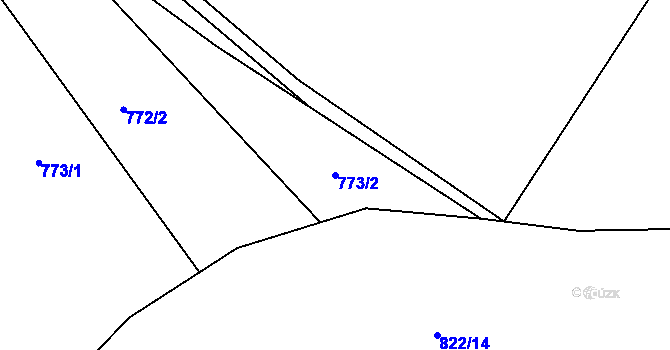 Parcela st. 773/2 v KÚ Krumvíř, Katastrální mapa