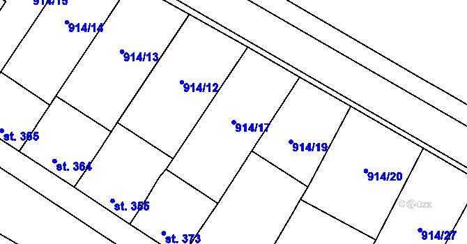 Parcela st. 914/17 v KÚ Krumvíř, Katastrální mapa