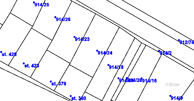 Parcela st. 914/24 v KÚ Krumvíř, Katastrální mapa