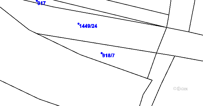 Parcela st. 918/7 v KÚ Krumvíř, Katastrální mapa