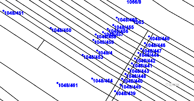 Parcela st. 1048/4 v KÚ Krumvíř, Katastrální mapa