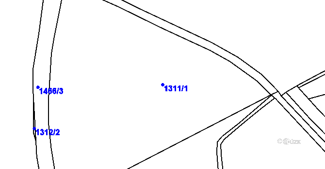 Parcela st. 1311/1 v KÚ Krumvíř, Katastrální mapa