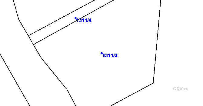 Parcela st. 1311/3 v KÚ Krumvíř, Katastrální mapa