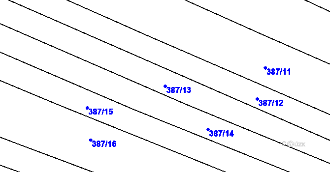 Parcela st. 387/13 v KÚ Krumvíř, Katastrální mapa