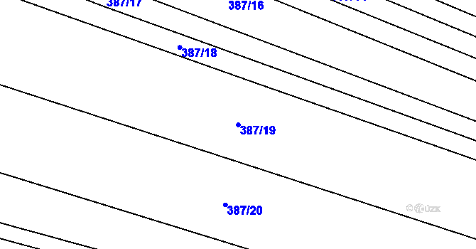 Parcela st. 387/19 v KÚ Krumvíř, Katastrální mapa