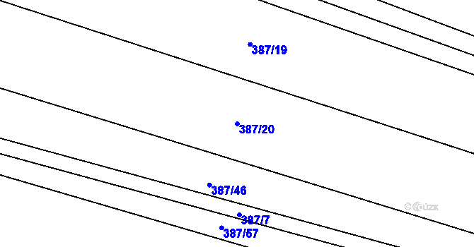 Parcela st. 387/20 v KÚ Krumvíř, Katastrální mapa