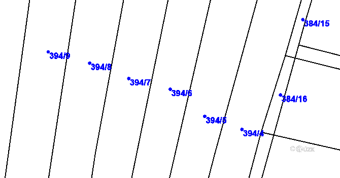 Parcela st. 394/6 v KÚ Krumvíř, Katastrální mapa