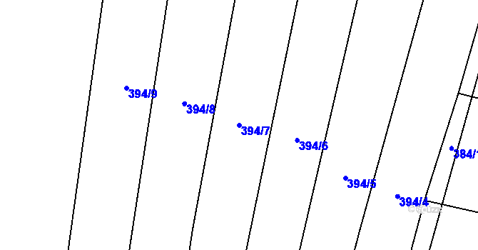 Parcela st. 394/7 v KÚ Krumvíř, Katastrální mapa