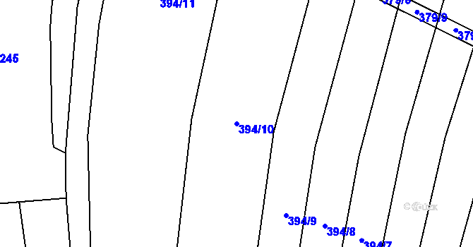 Parcela st. 394/10 v KÚ Krumvíř, Katastrální mapa