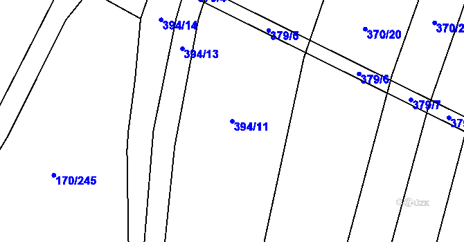 Parcela st. 394/11 v KÚ Krumvíř, Katastrální mapa
