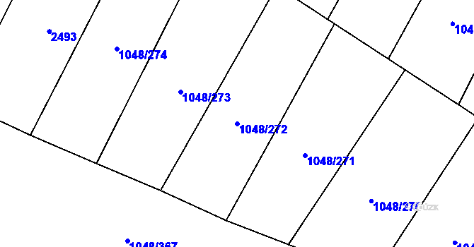 Parcela st. 1048/272 v KÚ Krumvíř, Katastrální mapa