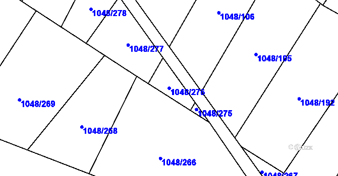 Parcela st. 1048/276 v KÚ Krumvíř, Katastrální mapa