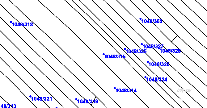Parcela st. 1048/315 v KÚ Krumvíř, Katastrální mapa
