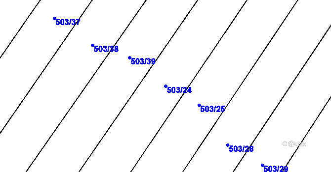 Parcela st. 503/24 v KÚ Krumvíř, Katastrální mapa
