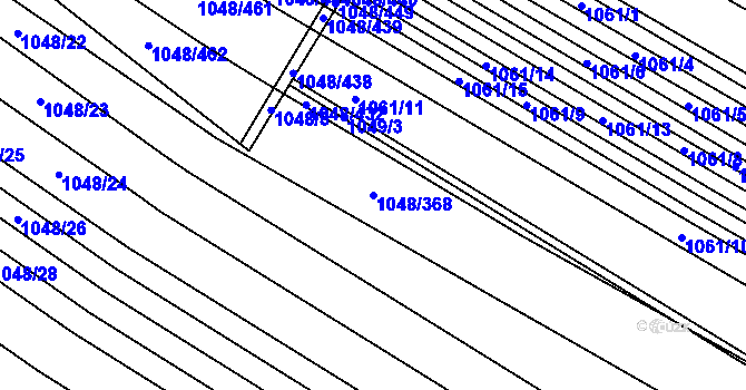 Parcela st. 1048/368 v KÚ Krumvíř, Katastrální mapa