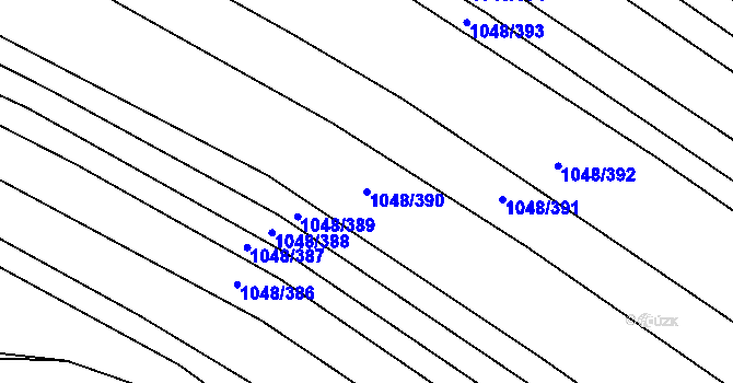 Parcela st. 1048/390 v KÚ Krumvíř, Katastrální mapa
