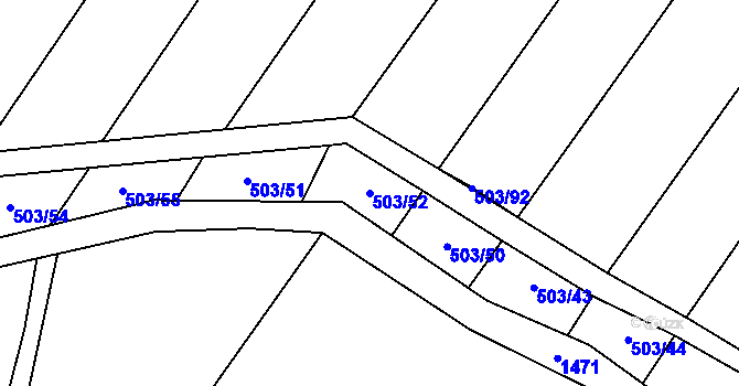 Parcela st. 503/52 v KÚ Krumvíř, Katastrální mapa