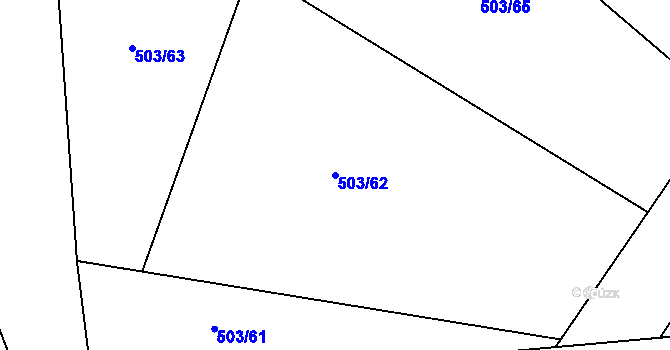 Parcela st. 503/62 v KÚ Krumvíř, Katastrální mapa
