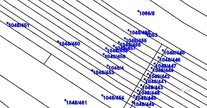 Parcela st. 1048/459 v KÚ Krumvíř, Katastrální mapa