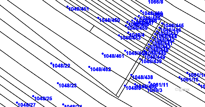 Parcela st. 1048/461 v KÚ Krumvíř, Katastrální mapa