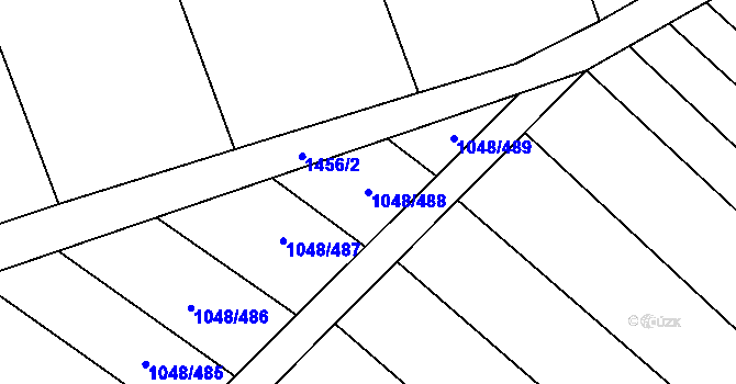 Parcela st. 1048/488 v KÚ Krumvíř, Katastrální mapa