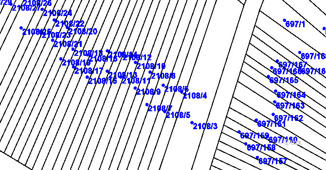 Parcela st. 2108/6 v KÚ Krumvíř, Katastrální mapa