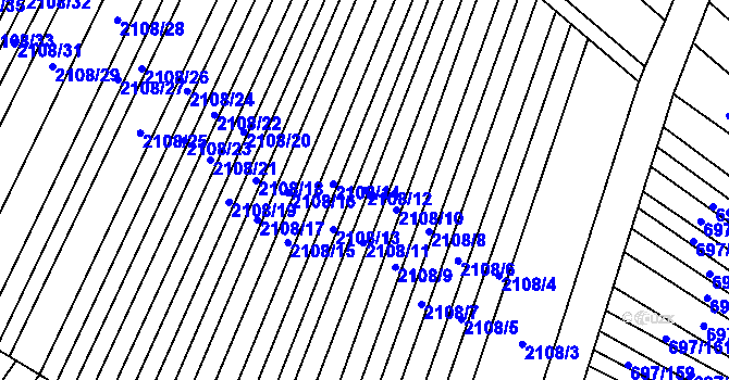 Parcela st. 2108/12 v KÚ Krumvíř, Katastrální mapa