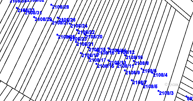 Parcela st. 2108/16 v KÚ Krumvíř, Katastrální mapa