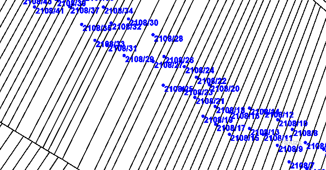 Parcela st. 2108/25 v KÚ Krumvíř, Katastrální mapa