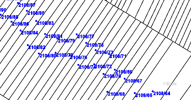 Parcela st. 2108/73 v KÚ Krumvíř, Katastrální mapa