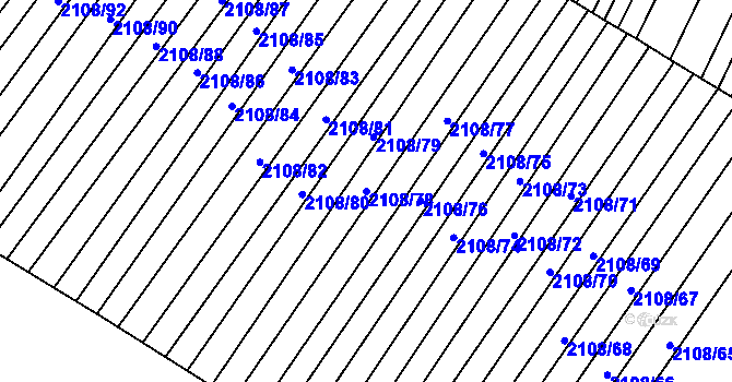 Parcela st. 2108/78 v KÚ Krumvíř, Katastrální mapa