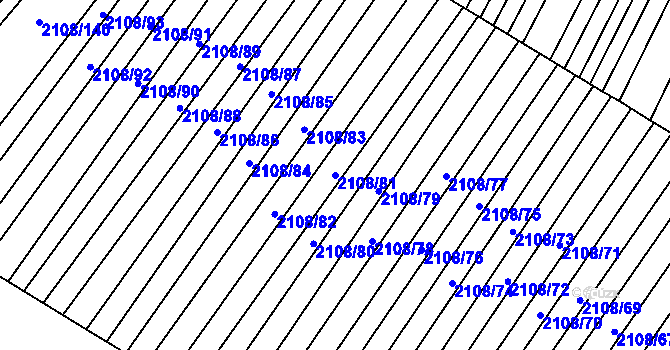 Parcela st. 2108/81 v KÚ Krumvíř, Katastrální mapa