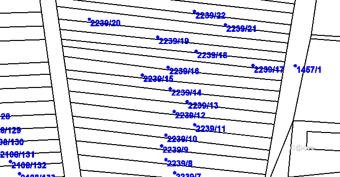 Parcela st. 2239/14 v KÚ Krumvíř, Katastrální mapa