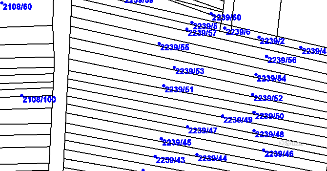 Parcela st. 2239/51 v KÚ Krumvíř, Katastrální mapa